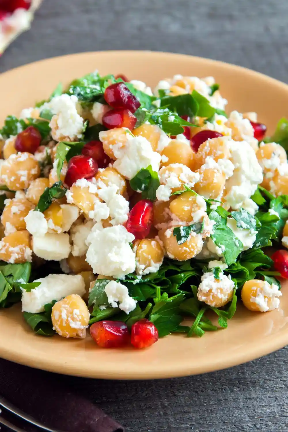 Fresh Chickpea Cucumber Feta Salad